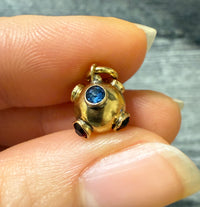 Vintage Multicolor Stone Sputnik Charm in 14K Gold