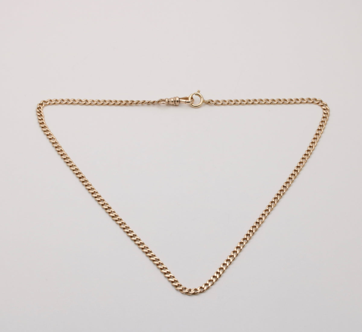 Art Deco 14K Rosy Gold Curb Link Chain, 17.25” Long