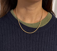 Vintage 14K Gold Woven Tubular Chain, 17.75" Long