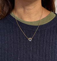 Sapphire Heart and 18K Gold Snake Chain