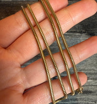 Vintage Tubular Snake Chain in 14K Gold, 24" Long