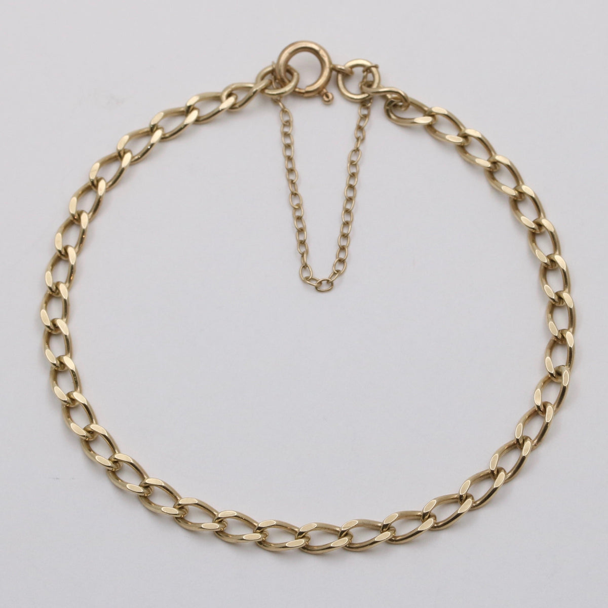 Vintage English 9K Curvy Open Link Bracelet, 7” Long