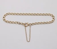 Vintage English 9K Curvy Open Link Bracelet, 7” Long
