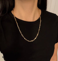 Vintage Bicolor 14K Gold Industrial Aesthetic Chain, 22.5" Long