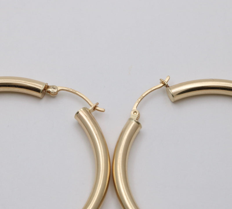 Large 14K Gold Hoop Earrings, 2” Diameter