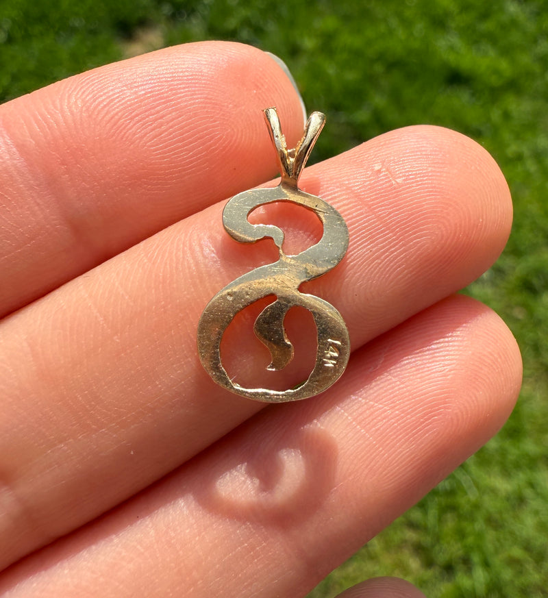 14K Gold Initial S Charm
