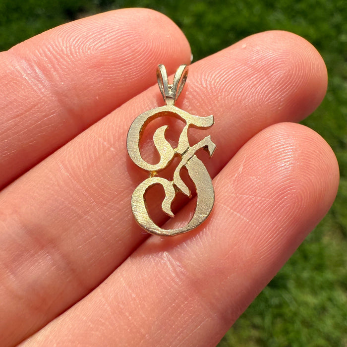 14K Gold Initial F Charm