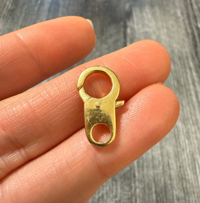 Large 18K Gold Rounded Clasp