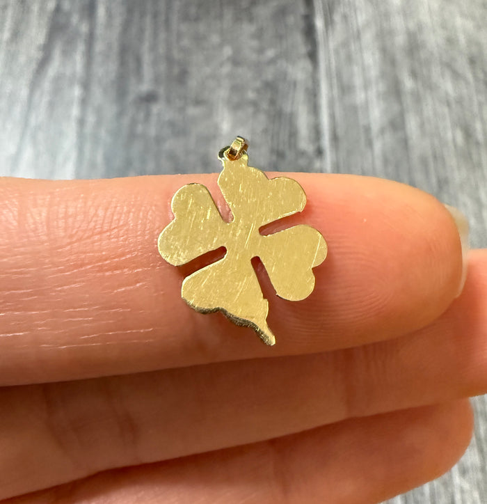 Vintage 14K Gold Four Leaf Clover Charm