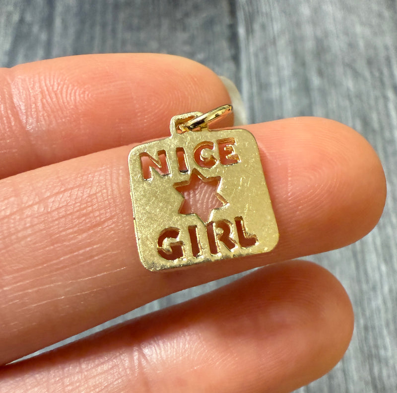 Vintage 14K Gold "Nice Girl" Charm