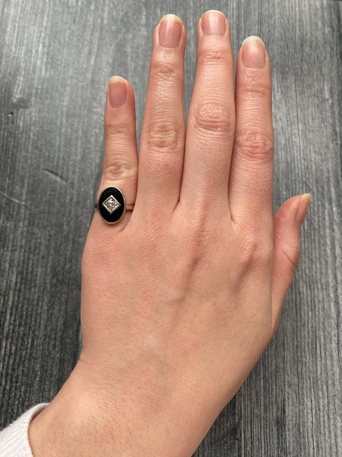 Art Deco Diamond and Onyx Ring