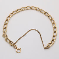 Vintage 14K Gold Oval Link Bracelet, 7” Long