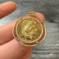 Vintage 14K Gold Ancient Warrior and Temple Charm (S)