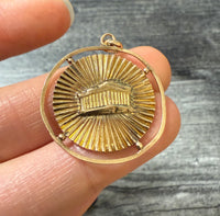 Vintage 14K Gold Ancient Warrior and Temple Charm (S)