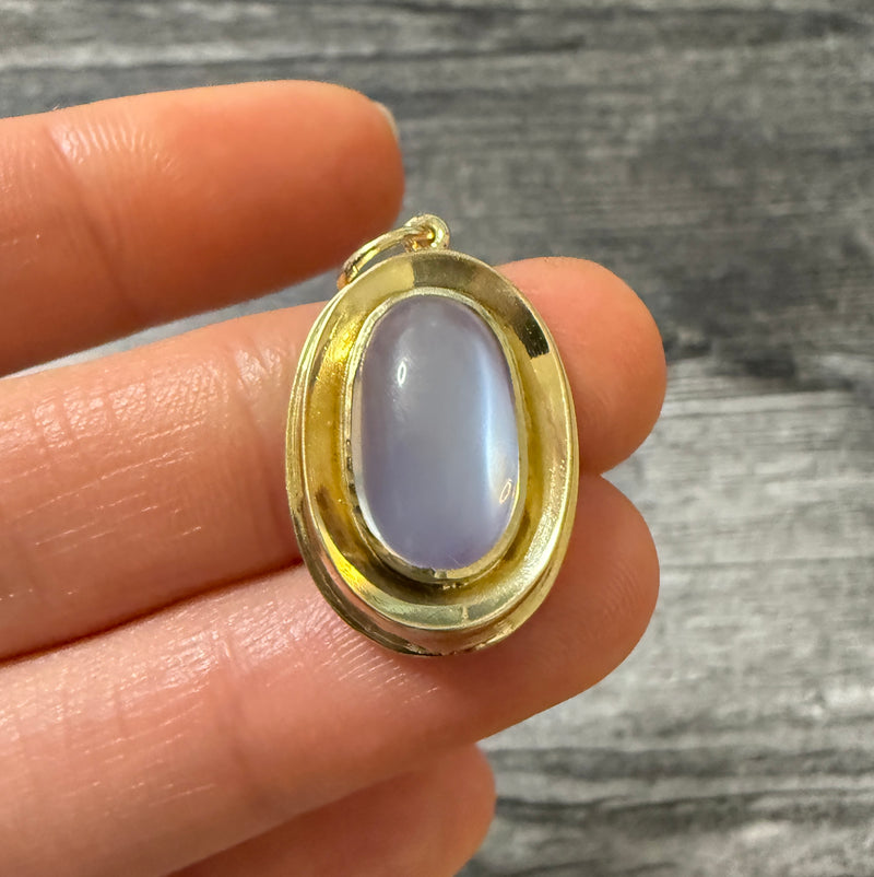 Shimmery Moonstone and 14K Gold Pendant