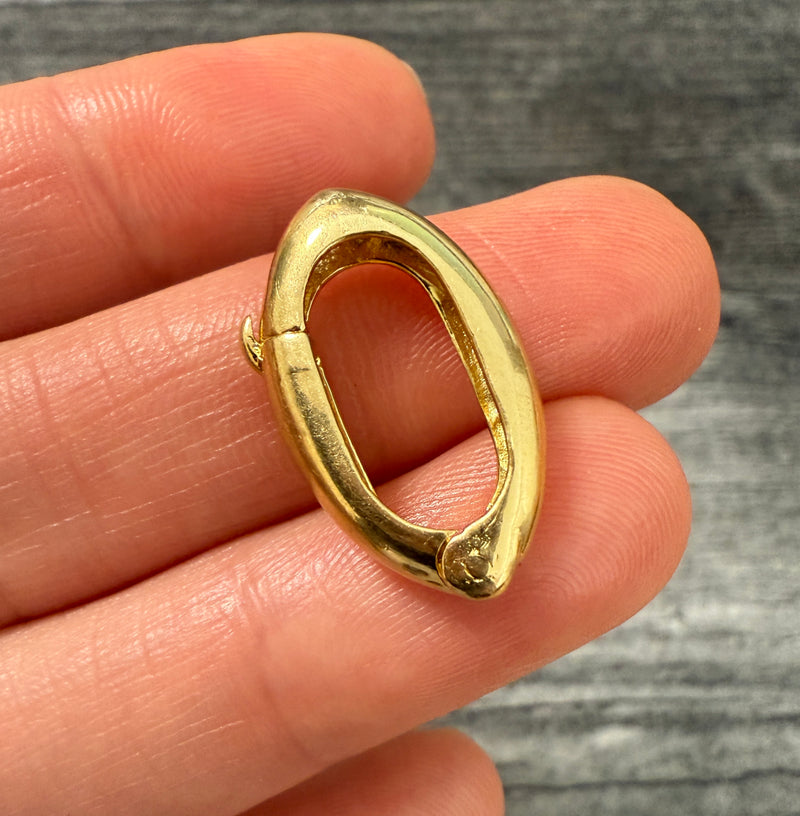 Vintage 18K Gold Almond Shaped Hinge Clasp