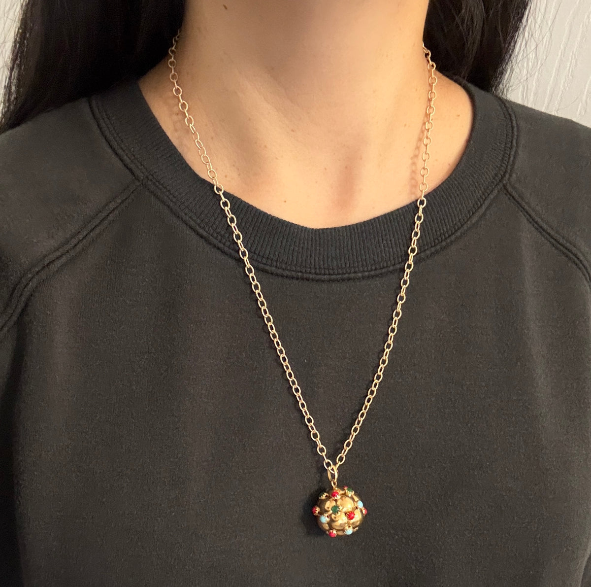 Textured 14K Gold Open Link Chain, 23.5" Long