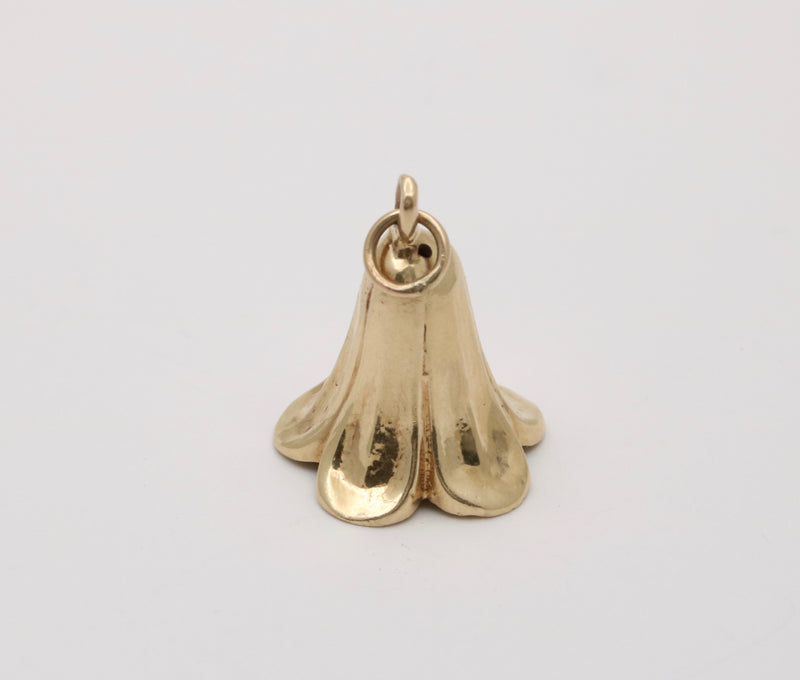 Vintage 14K Gold Bell Flower Charm