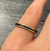 Sapphire and 14K Gold Half Hoop Band