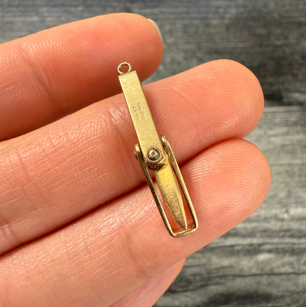Vintage 10K Gold Can Opener and Knife Charm