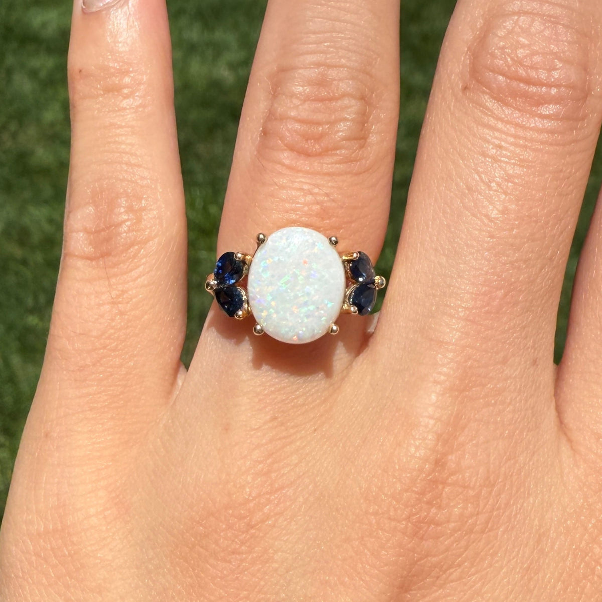 Vintage Opal & Sapphire Ring
