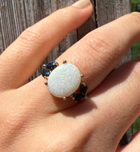 Vintage Opal & Sapphire Ring