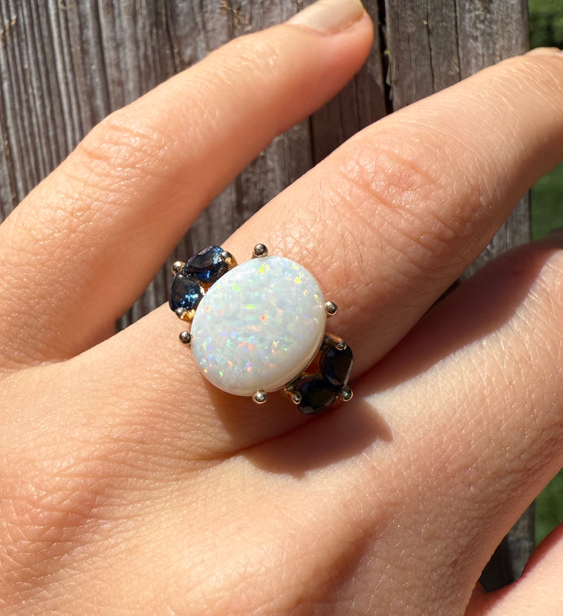 Vintage Opal & Sapphire Ring