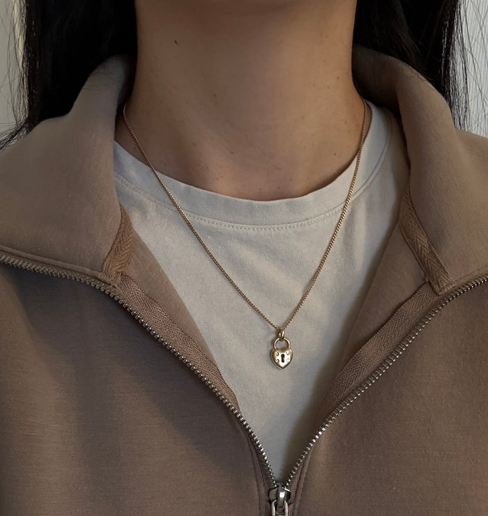 Vintage 14K Gold Puffy Heart Padlock Charm