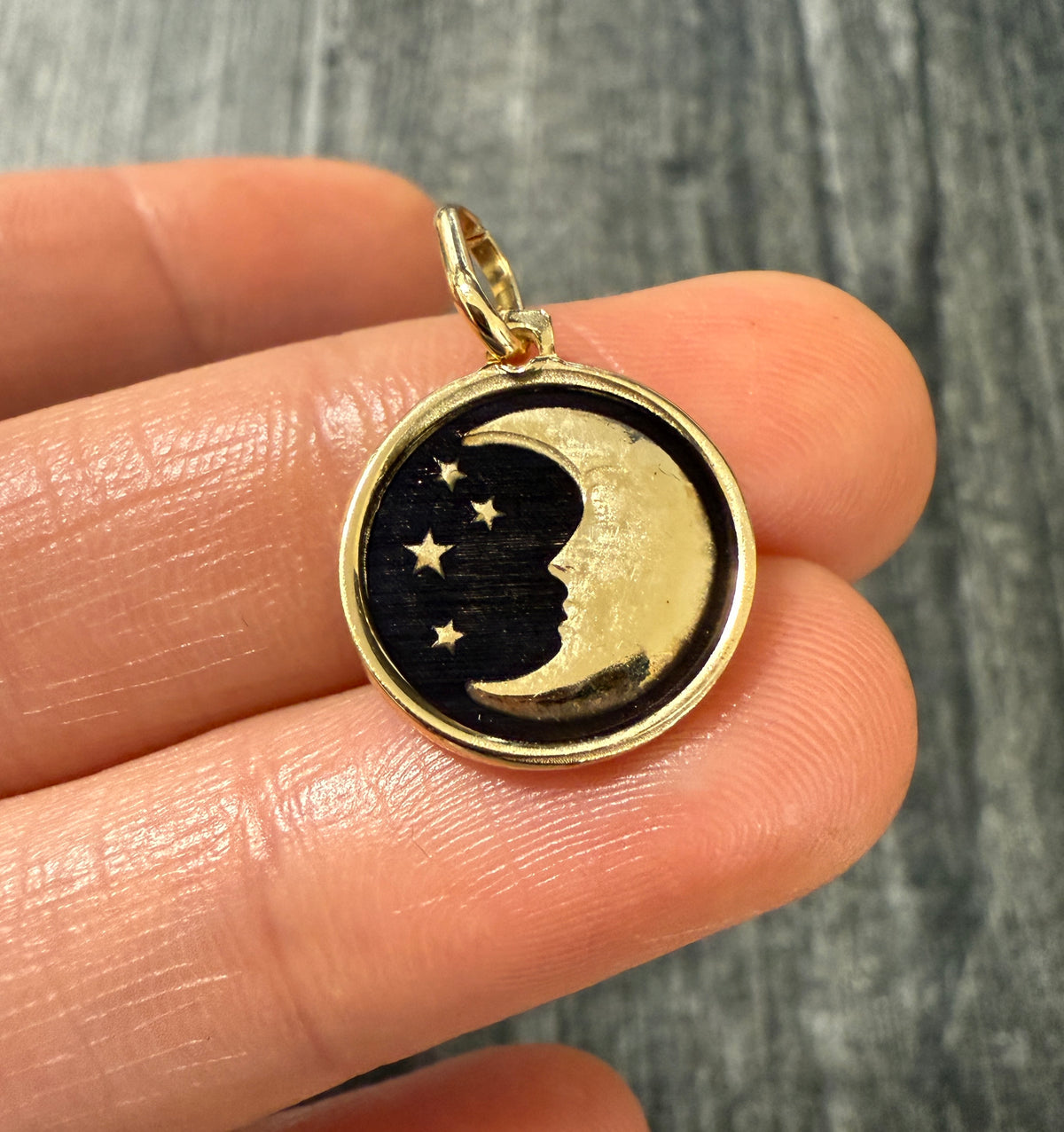 Reversible 14K Gold Sun and Moon Charm