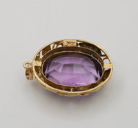 Arts and Craft Style 18.5 Ct Amethyst and 14K Gold Pendant