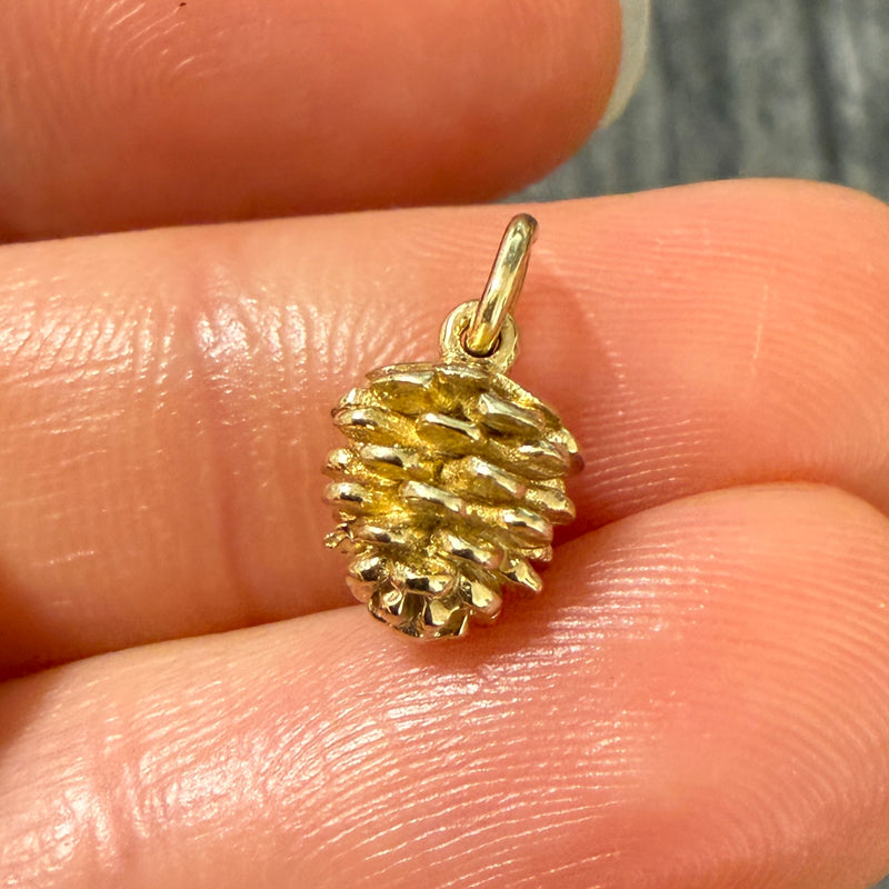 Holiday 14K Gold Pine Cone Charm