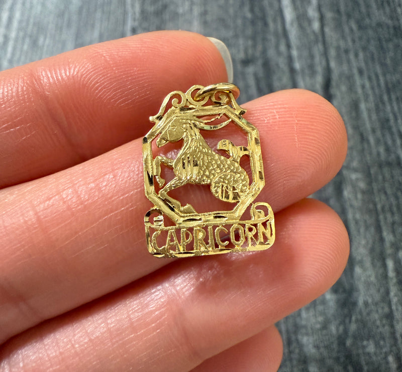Vintage 14K Gold "CAPRICORN" Zodiac Charm