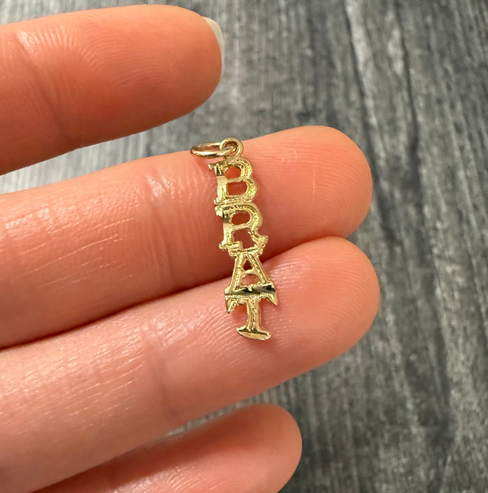 Vintage 14K Gold "BRAT" Charm