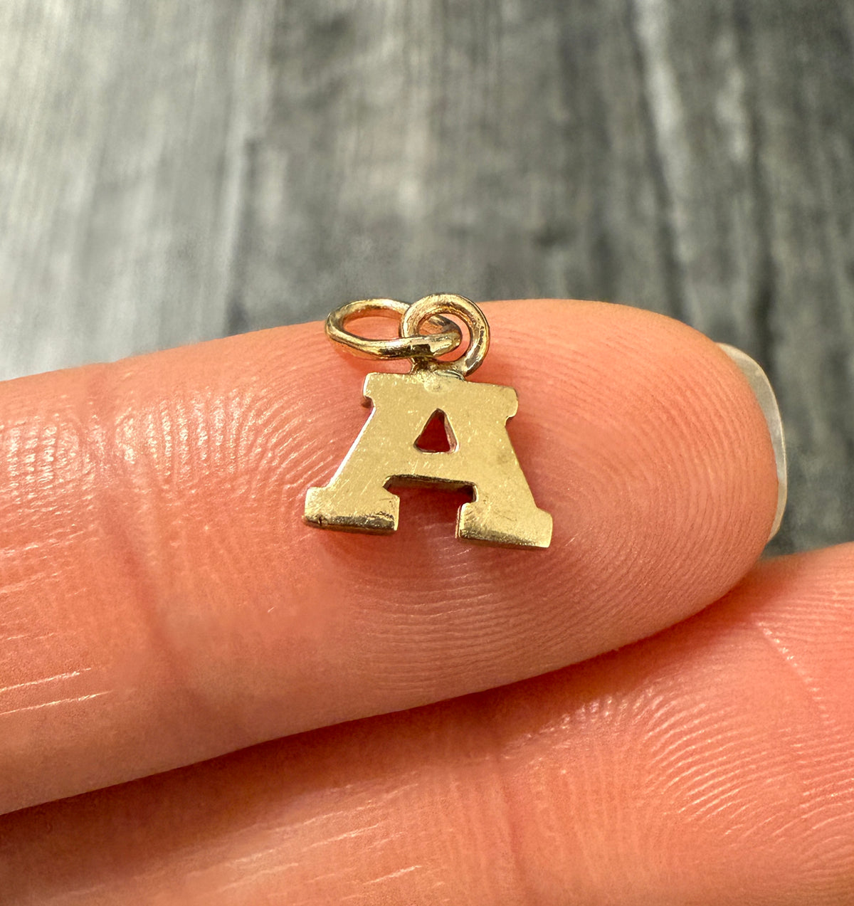 Block Font 14K Gold Initial "A" Charm