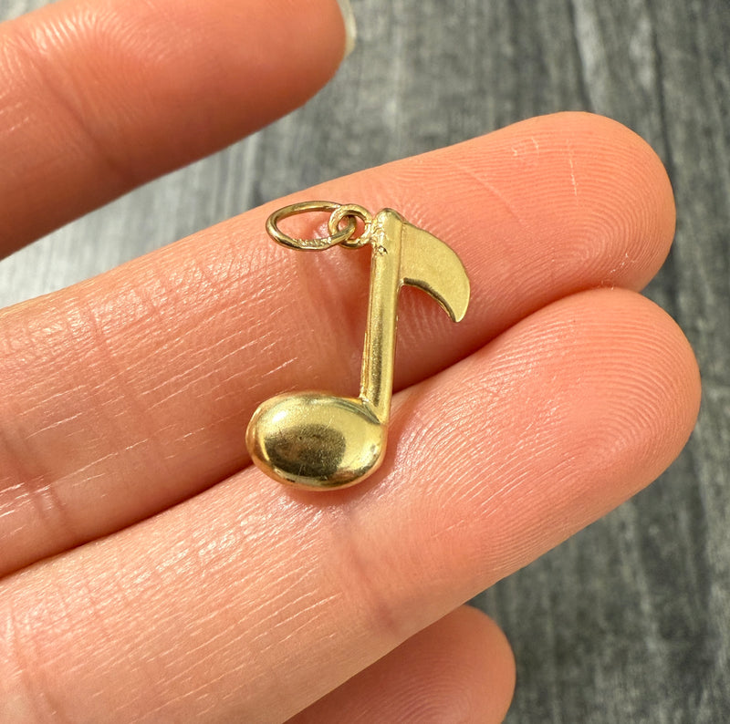 Vintage 14K Gold Musical Note Charm (A)