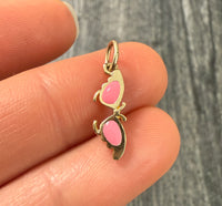 Pink Enamel and 14K Gold Sunglass Charm