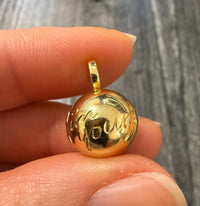 18K Gold Orb Locket Inscribed "I'm Yours"