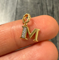 David Yurman Pave Diamond and 18K Gold Initial M Charm