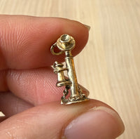 Midcentury Candlestick Telephone Charm in 10K Gold