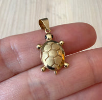 Cute 18K Gold Turtle Charm
