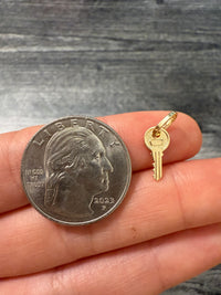 Mini 14K Gold Key Charm