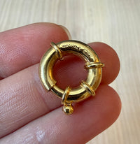 Oversized Puffy 14K Gold Spring Ring Clasp