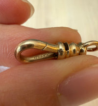 Antique 14K Gold Midsized Dog Clip Clasp, Charm Holder