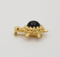 Vintage Amethyst and 18K Gold Turtle Pin, 3 of 4