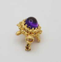 Vintage Amethyst and 18K Gold Turtle Pin, 4 of 4