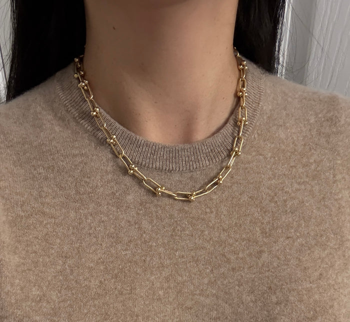 14K Gold Hardware Style Chain, 18" Long