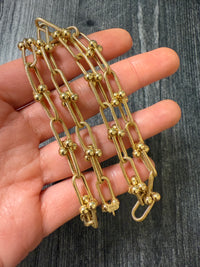 14K Gold Hardware Style Chain, 18" Long