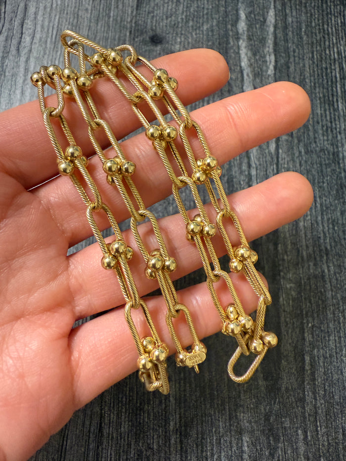 14K Gold Hardware Style Chain, 18" Long