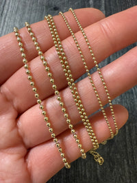 14K Gold 1.5 mm Ball Chain, 20" Long
