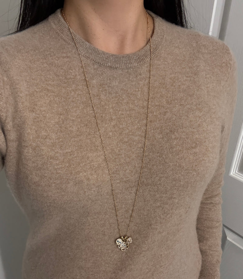 Eyefunny Charm Collection Necklace with Smiley Face, Star, Mushroom, Lightning Bolt, Apple, and Heart